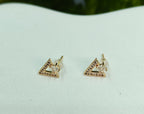 Gold-Tone AD Pavé Arrow Stud Earrings for Women - Glossy Finish