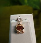 Gold-Tone Baby Pink Square Drop AD Earrings for Women - Glossy Finish