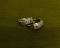 Gold-Tone Pavé Huggie Hoop AD Earrings for Women - Glossy Finish
