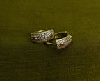 Gold-Tone Pavé Huggie Hoop AD Earrings for Women - Glossy Finish