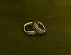 Gold-Tone Pavé Huggie Hoop AD Earrings for Women - Glossy Finish