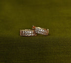 Gold-Tone Rose Gold Pavé Huggie Hoop AD Earrings for Women - Glossy Finish