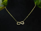 Gold-Tone Premium Eternal Pavé Infinity AD Pendant Chain for Women - Glossy Finish