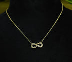 Gold-Tone Premium Eternal Pavé Infinity AD Pendant Chain for Women - Glossy Finish