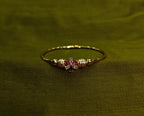 Gold-Tone Premium Floral AD Bangle Set of 2 for Women - Glossy Finish (Openable Size)