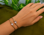 Gold-Tone Premium Open Cup Bangle Set of 2 for Women - Glossy Finish (Openable Size)