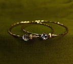 Gold-Tone Premium Open Cup Bangle Set of 2 for Women - Glossy Finish (Openable Size)