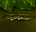 Gold-Tone Premium Open Cup Bangle Set of 2 for Women - Glossy Finish (Openable Size)