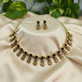 Antique Gold Sapphire Stone Devi Choker Set for Women - Matte Finish