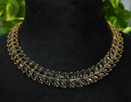 Antique Gold Black Kemp Leaf Necklace Set for Women - Matte Finish