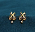 Gold-Tone Premium Peacock AD Drop Earring for Women - Glossy Finish