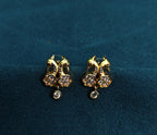 Gold-Tone Premium Peacock AD Drop Earring for Women - Glossy Finish