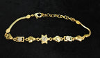 Gold-Tone Premium Elegant Heart and Geometrical Design Bracelet for Women - Glossy Finish