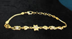 Gold-Tone Premium Elegant Heart and Geometrical Design Bracelet for Women - Glossy Finish