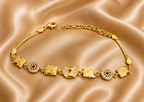 Gold-Tone Premium Traditional Gold Charm Bracelet for Women - Glossy Finish