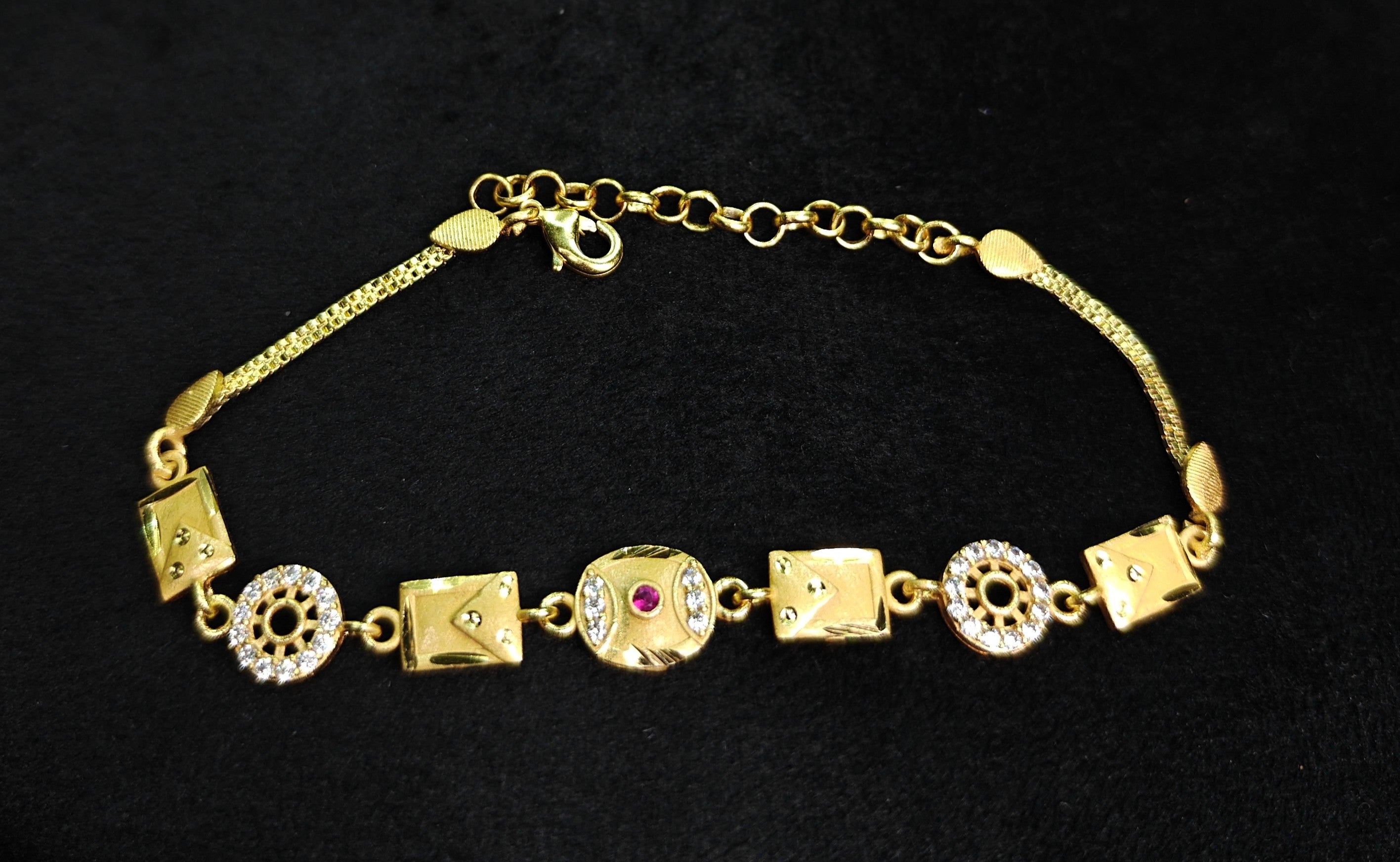 Gold-Tone Premium Traditional Gold Charm Bracelet for Women - Glossy Finish