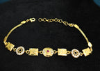 Gold-Tone Premium Traditional Gold Charm Bracelet for Women - Glossy Finish