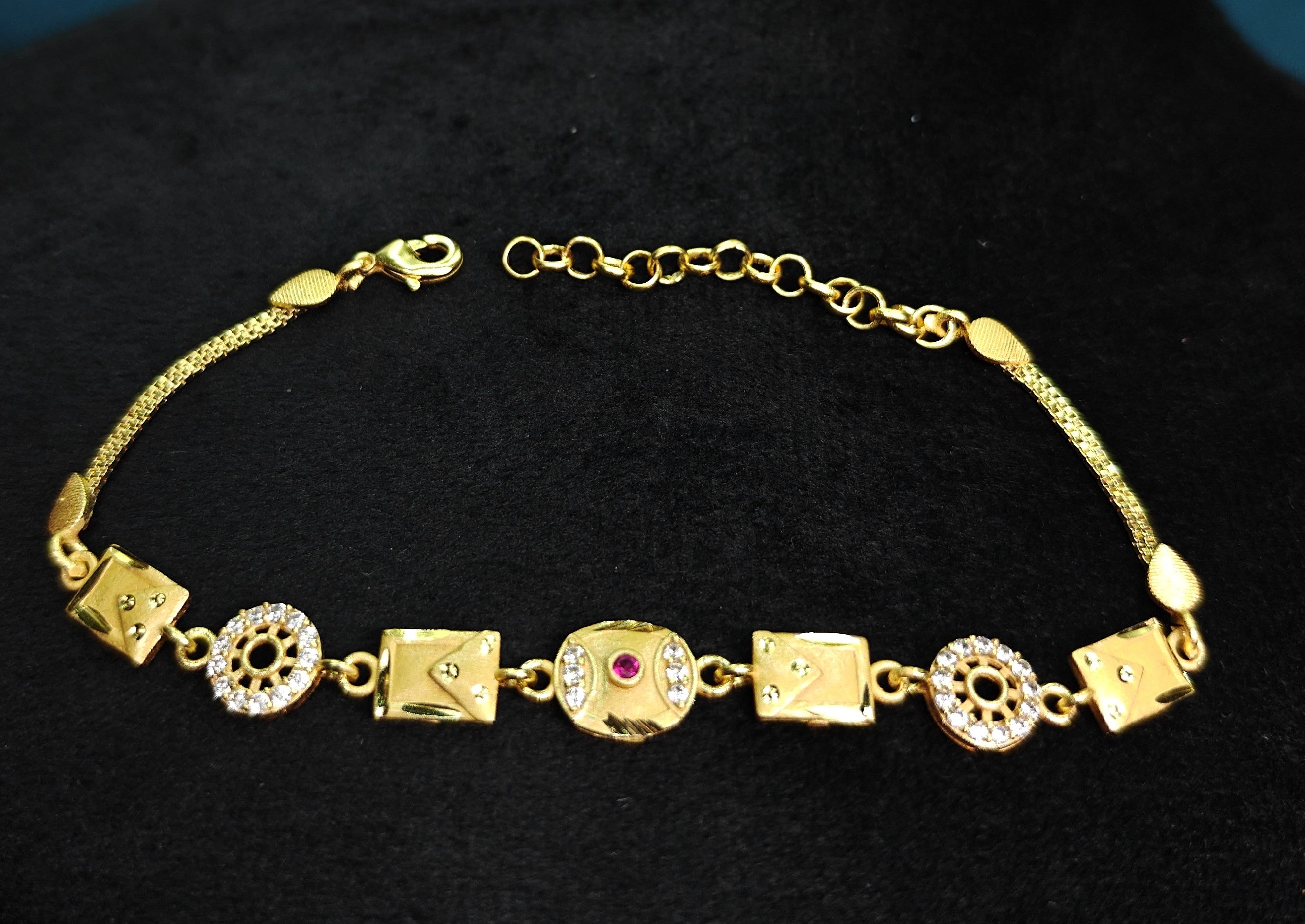 Gold-Tone Premium Traditional Gold Charm Bracelet for Women - Glossy Finish