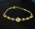 Gold-Tone Premium Elegant Geometrical Stone Studded Bracelet for Women - Glossy Finish
