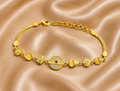 Gold-Tone Premium Central Medallion Designer Bracelet for Women - Glossy Finish