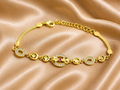 Gold-Tone Premium Oval Design Chain Bracelet for Women - Glossy Finish