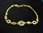 Gold-Tone Premium Oval Design Chain Bracelet for Women - Glossy Finish
