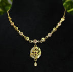 Gold-Tone Premium Celestial Moon AD Pendant Necklace for Women - Glossy Finish