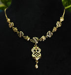 Gold-Tone Premium Multi-Layered Square Link AD Pendant Necklace for Women - Glossy Finish