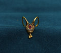 Gold-Tone Premium Ruby Red Stone Vanki Ring for Women - Glossy Finish (Size Adjustable)