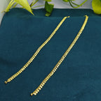 Gold-Tone Premium Traditional Kasavu Coin (Kasumala) Anklet for Women - Glossy Finish (Size 10 Inch)