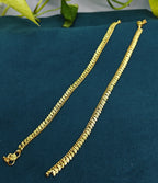 Gold-Tone Premium Traditional Mango Leaf (Mango Mala) Anklet for Women - Glossy Finish (Size 9 Inch)