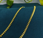 Gold-Tone Premium Traditional Bud Chain (Mullamottu) Anklet for Women - Glossy Finish (Size 10 Inch)
