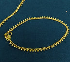 Gold-Tone Premium Traditional Bud Chain (Mullamottu) Anklet for Women - Glossy Finish (Size 10 Inch)