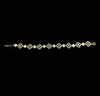 Gold-Tone Clover Tennis CZ Link Bracelet for Women - Glossy Finish