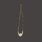 Gold-Tone Butterfly in Mother-of-Pearl AD Slider Bracelet for Women - Glossy Finish