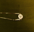 Gold-Tone Butterfly in Mother-of-Pearl AD Slider Bracelet for Women - Glossy Finish