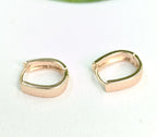Gold-Tone Premium Greek Key Huggie Hoop Earrings for Women - Glossy Finish