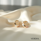 Gold-Tone Premium Tri-Colour Huggie Hoop Earrings for Women - Glossy Finish