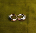 Gold-Tone Premium Tri-Colour Huggie Hoop Earrings for Women - Glossy Finish