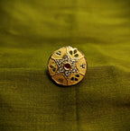 Gold-Tone Premium Star Chakra AD Ring for Women - Glossy Finish - Adjustable Size