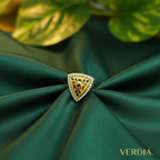 Gold-Tone Premium Triangle Shield AD Ring for Women - Glossy Finish - Adjustable Size