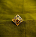 Gold-Tone Premium Diamond-Shaped AD Ring for Women - Glossy Finish - Adjustable Size