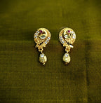 Gold-Tone Peacock AD Pendant Set for Women - Glossy Finish