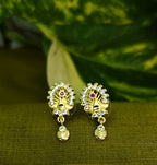 Gold-Tone Ancient Peacock AD Pendant Set for Women - Glossy Finish