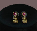 Antique Gold Ruby Emerald Devi Choker Set for Women - Matte Finish