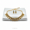 Antique Gold Pearl Kundan Devi Choker Set for Women - Matte Finish