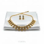 Antique Gold Pearl Kundan Devi Choker Set for Women - Matte Finish