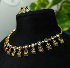 Antique Gold Pearl Kundan Devi Choker Set for Women - Matte Finish