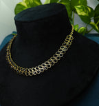 Antique Gold Black Kemp Dual Row Necklace Set for Women - Matte Finish