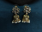 Antique Gold White Kundan Dual Row Necklace Set for Women - Matte Finish